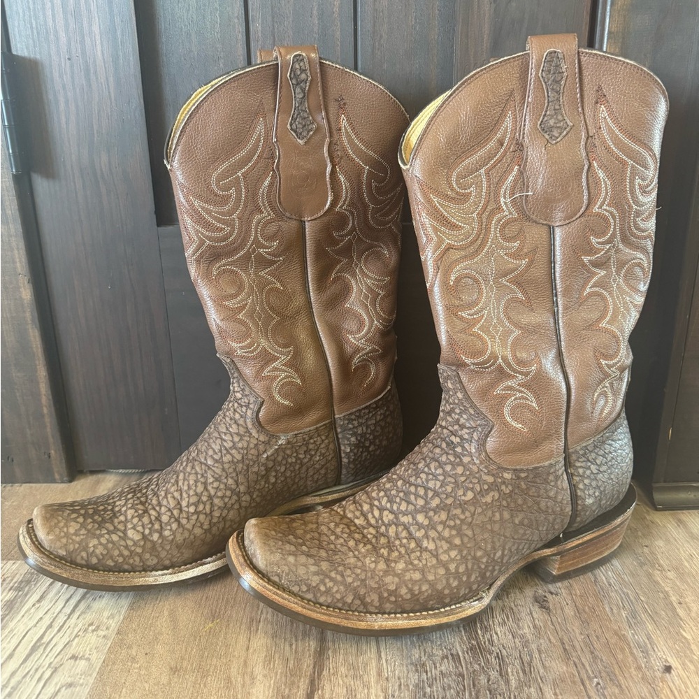 Serna Brown Water Buffalo Cowboy Boots View 2